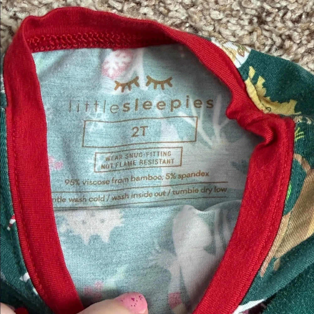 LITTLE SLEEPIES HOLIDAY HOUNDS TWO PIECE PAJAMA SET